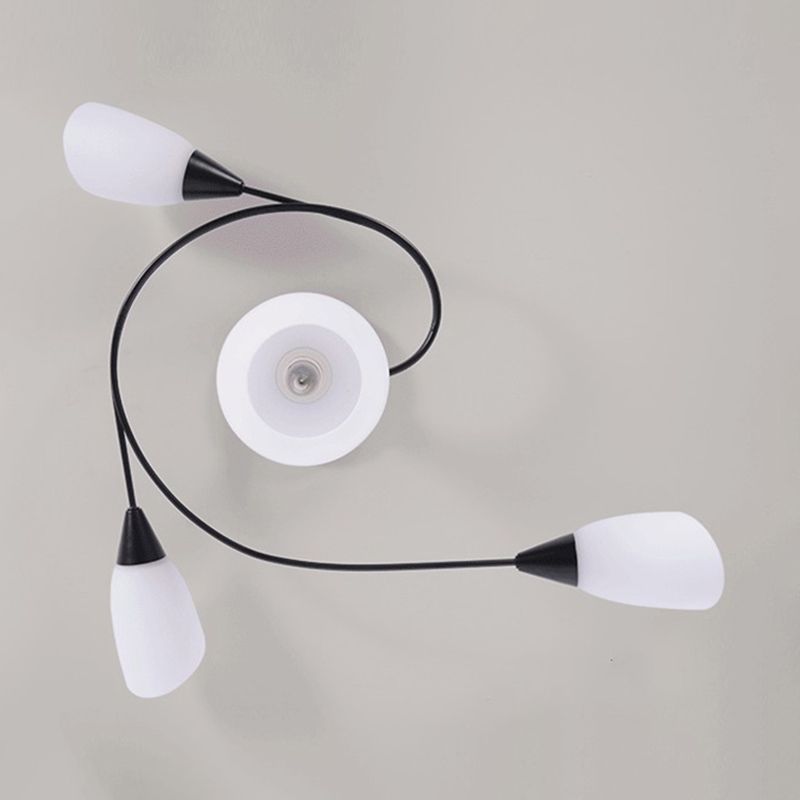 American Pastoral Style Semi Flush Mount Light Fixture Special Shape Ceiling Flush Mount for Living Room