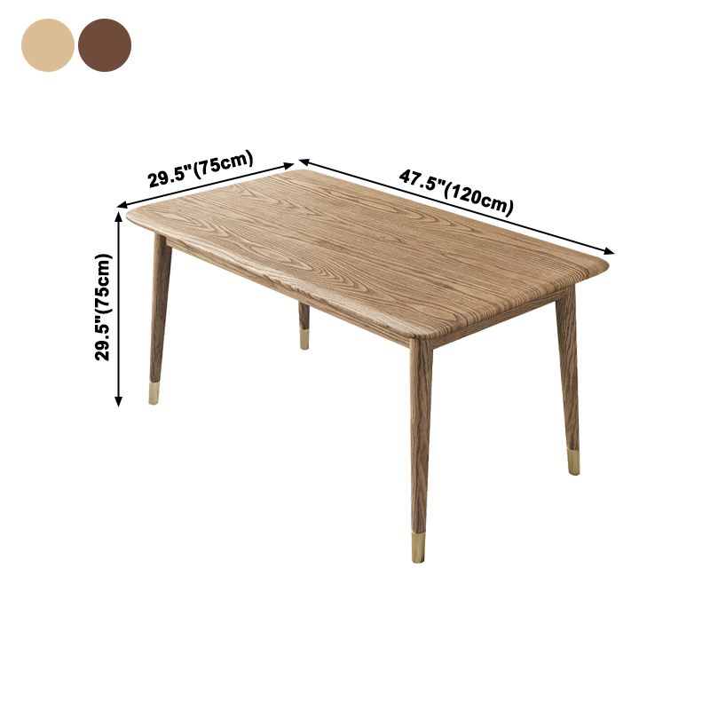 Ash Wood Dining Table Luxury Style 4 Legs Base Solid Wood Table for Dining Room