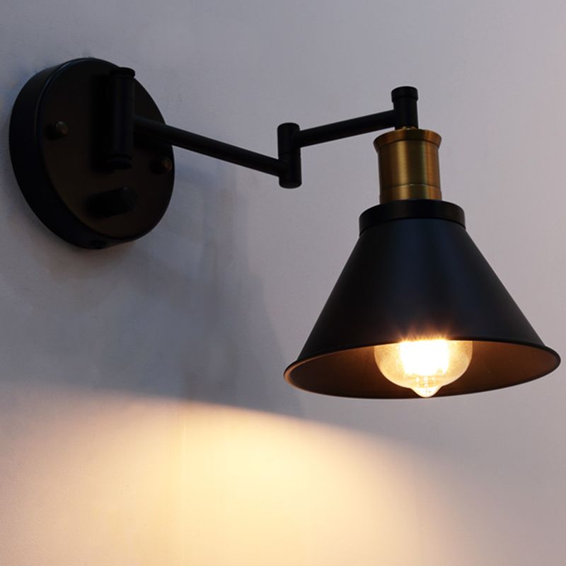 1 Lampenkegel -Lampen -Lampen -Industrie Matt Black Metall Wandmontage für Innenräume