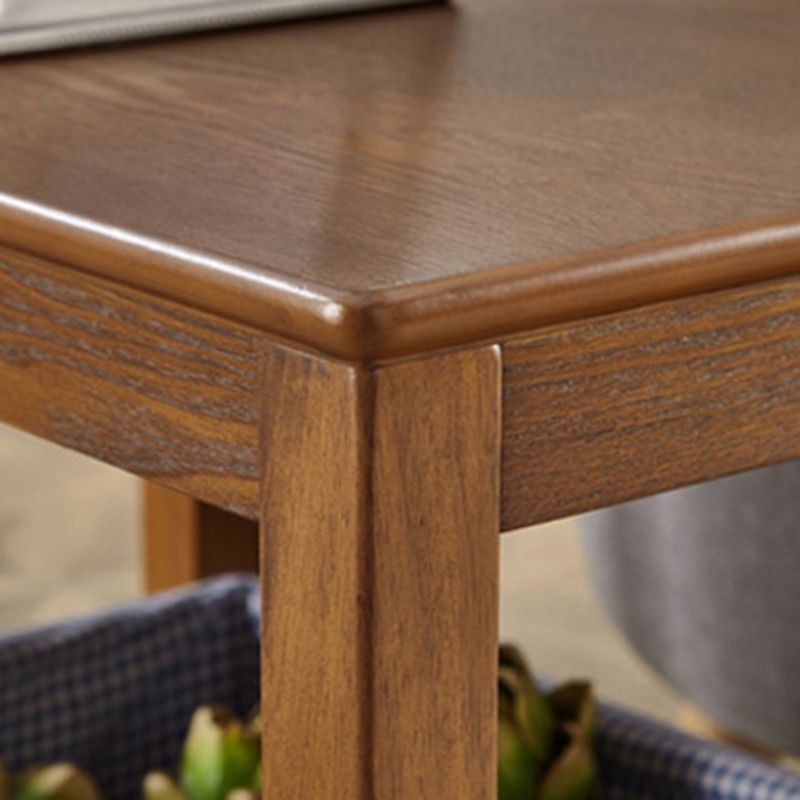 Modern Square / Rectangle Top Side Table Wooden 4 Legs End Table with Shelf