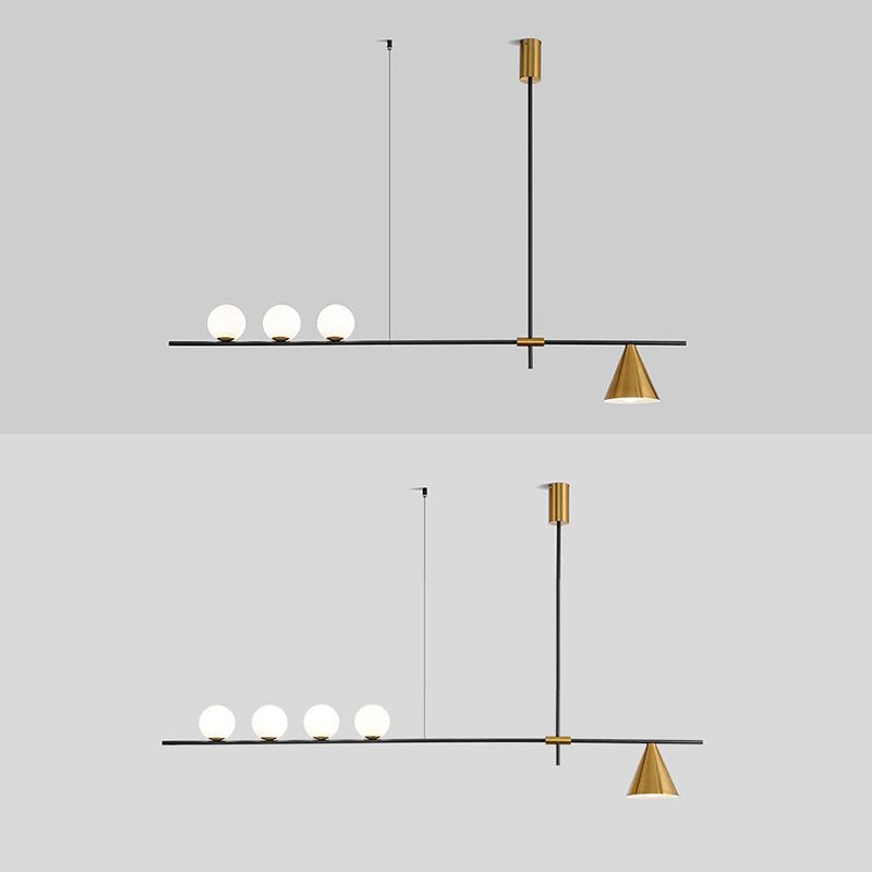 Modern Simple Dining Chandelier Light Dining Room Glass Shade Pendant Light Fixture