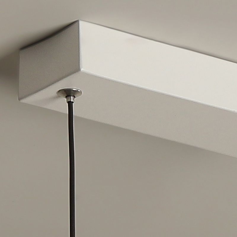 Single White Contemporary Kitchen Island Lighting LED Metallic Ceiling Light