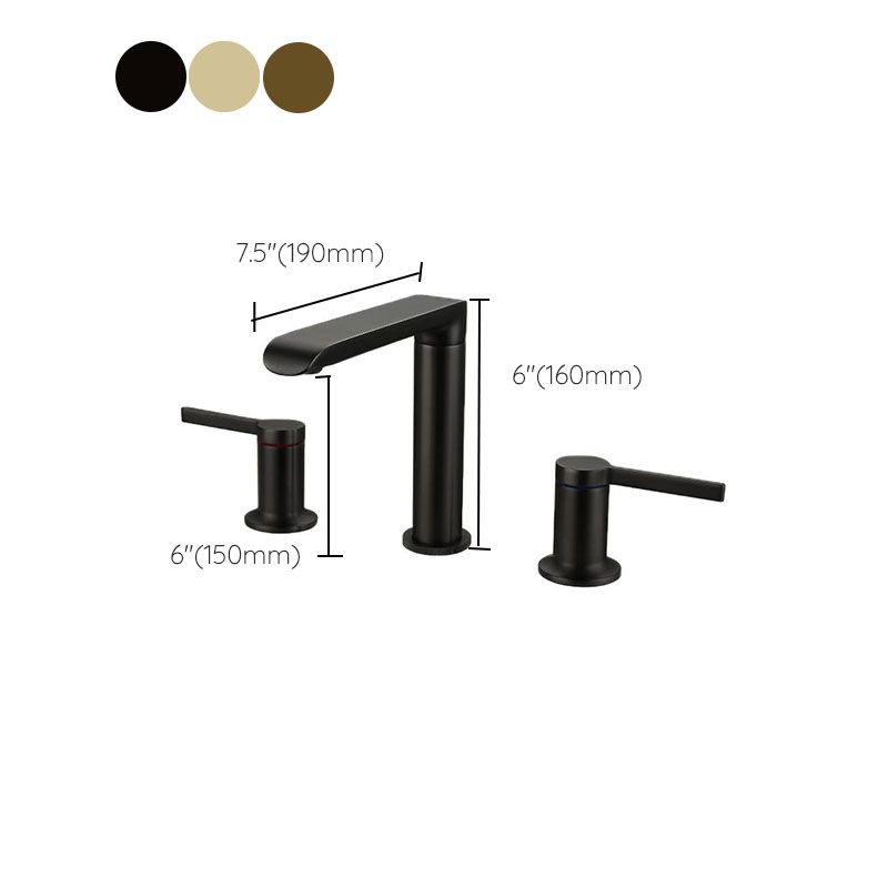 Modern Brass Tub Faucet with 2 Handles Deck Mount Bathroom Faucet