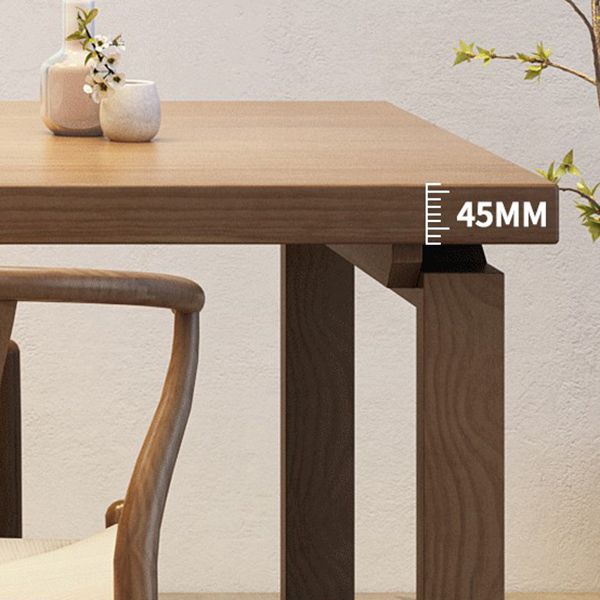 Modern Rectangle Double Pedestal Table Solid Wood Dining Table for Home