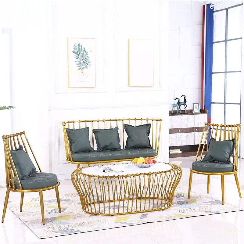 Industrial Solid Color Armless Sofa with Pillow Back For Living Room