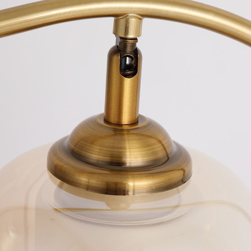 One Bulb Contemporary Table Lamp Clear Glass Bedroom Living Room Desk Lamp in Gold