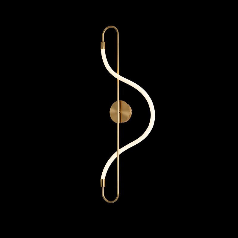 Gold Linear LED Wall Lamp in Modern Creative Style Wrought Iron Wall Sconce with Silicone Shade