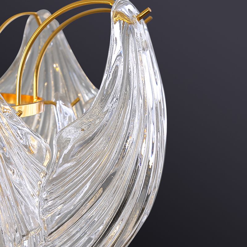 Brass Conical Semi Flush Mount Modern 9 Heads Crystal Dicht bij plafondlamp voor slaapkamer