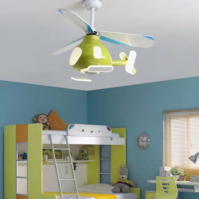Multi Light Ceiling Fan Lighting Modern Style Metal Ceiling Fan Lamp for Bedroom
