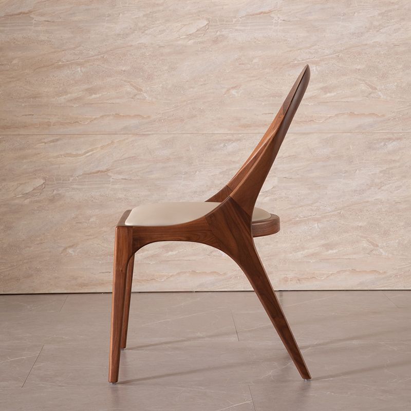 Contemporary Style Open Back Solid Wood Home Dining Side Chair