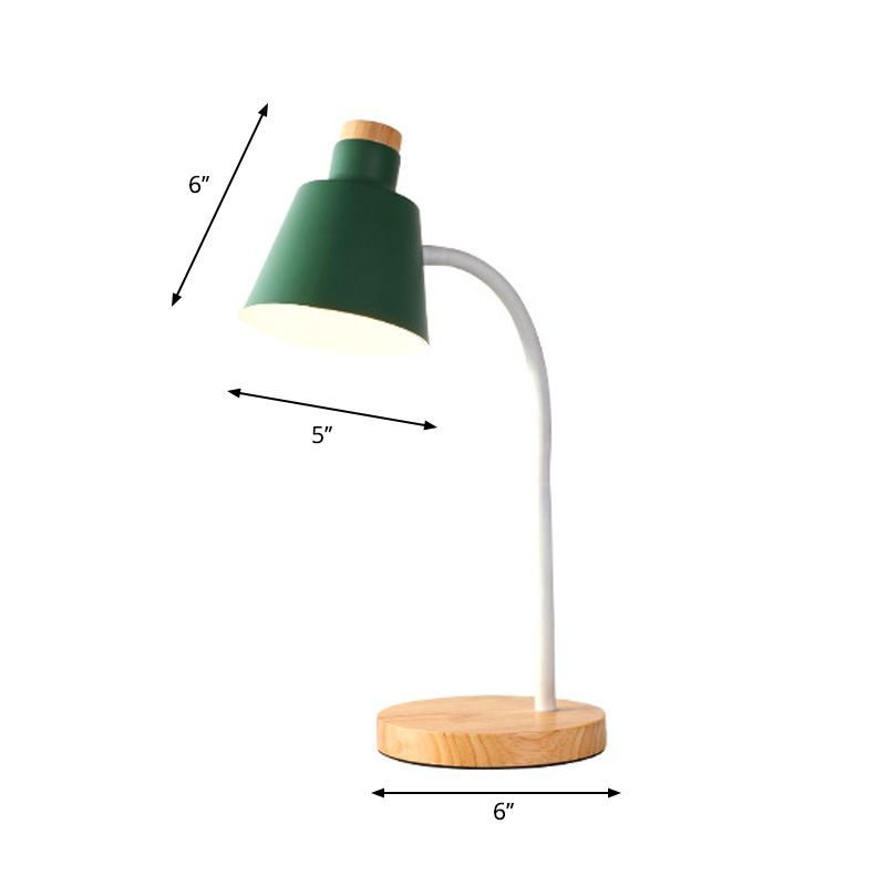 1 Head Bucket Desk Light Nordic Style Metal Desk Lamp for Child Bedroom