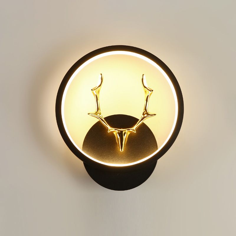 1-Light Modern Wall Sconce Geometric LED Wall Light with Metal for Living Room