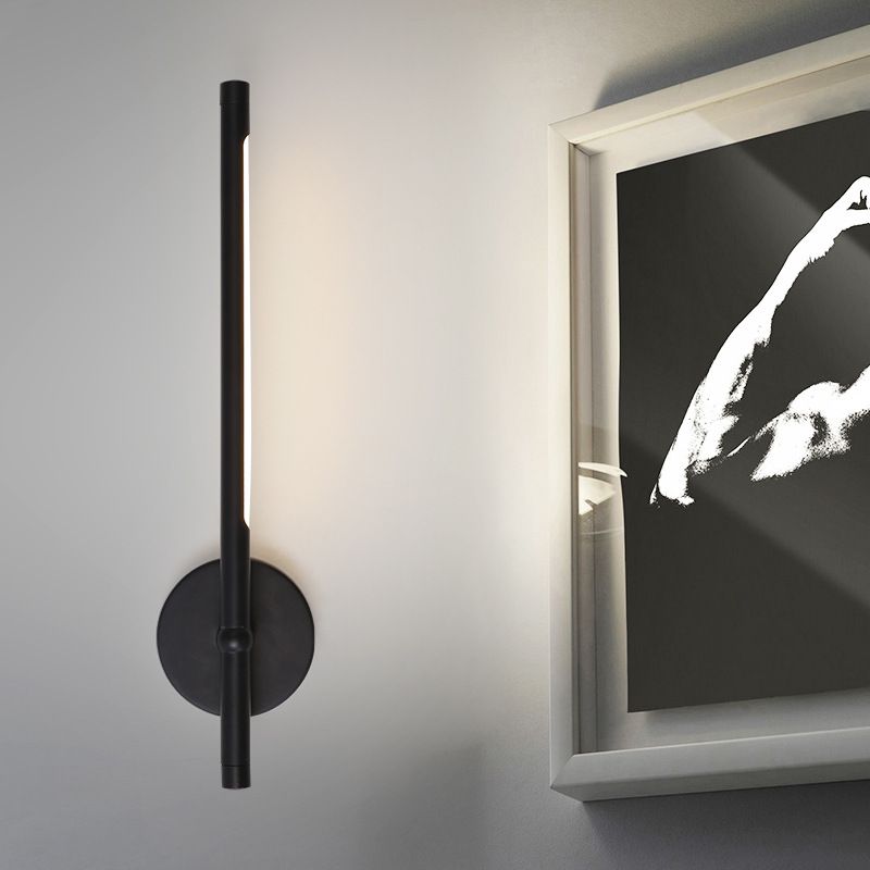 Modern LED -sconce licht met metalen en acrylschaduw Zwart/wit buisvormige wandmontage Licht in warm/wit licht