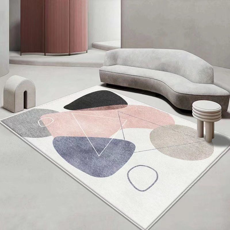 Modern Pink Rug Color Piece Indoor Rug Washable Rug for Living Room