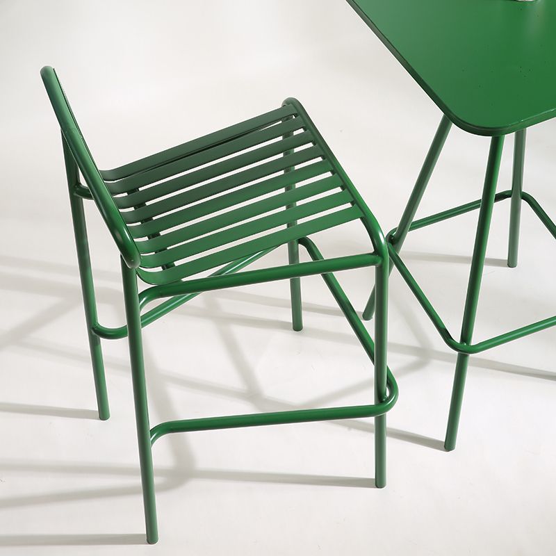 Industrial Square Bar Table Set 1/2 Pieces Pub Table with Iron Pedestal