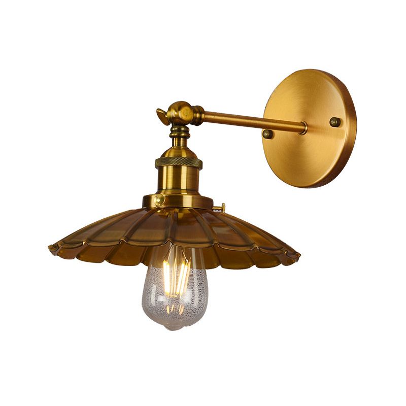 1 Light Wall Mount Lighting Industrial Wall Mounted Lamps in Gold for Living Room