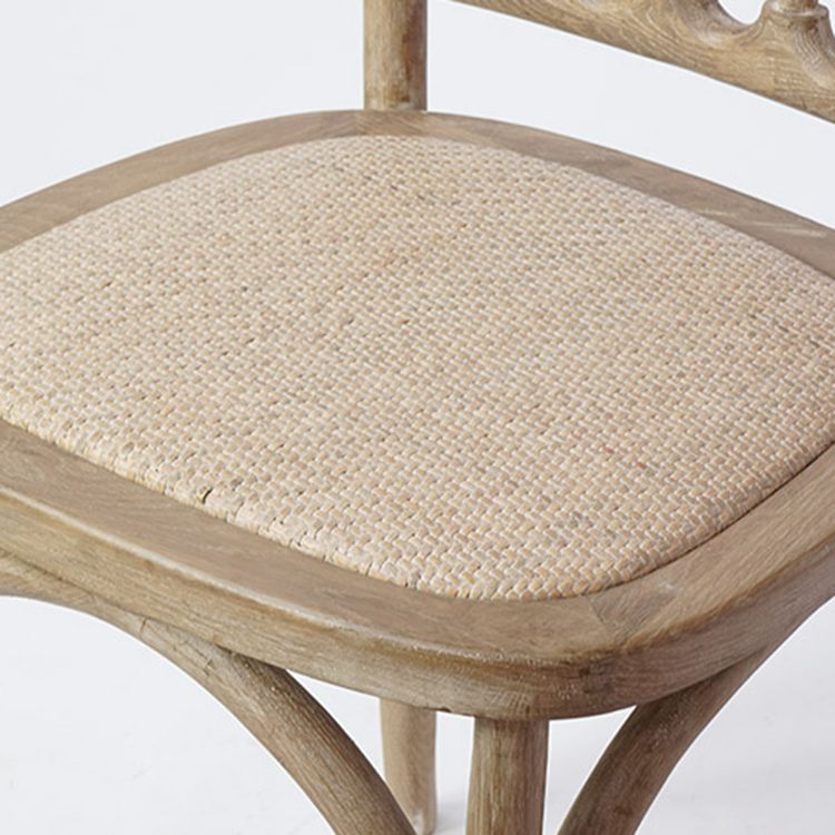 Wood Farmhouse Restaurant Side Chair Slat Back Vintage Tone Dining Chair