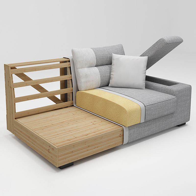 Pillow Top Arm L-Shape Pillowed Back Cushions Sectional Sofa with Chaise for Four People