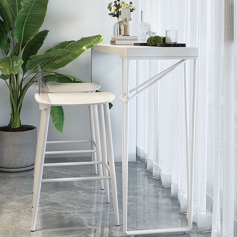 Modern 1/3 Pieces Bar Table Set Rectangle Wood Counter Table with High Stools for Balcony