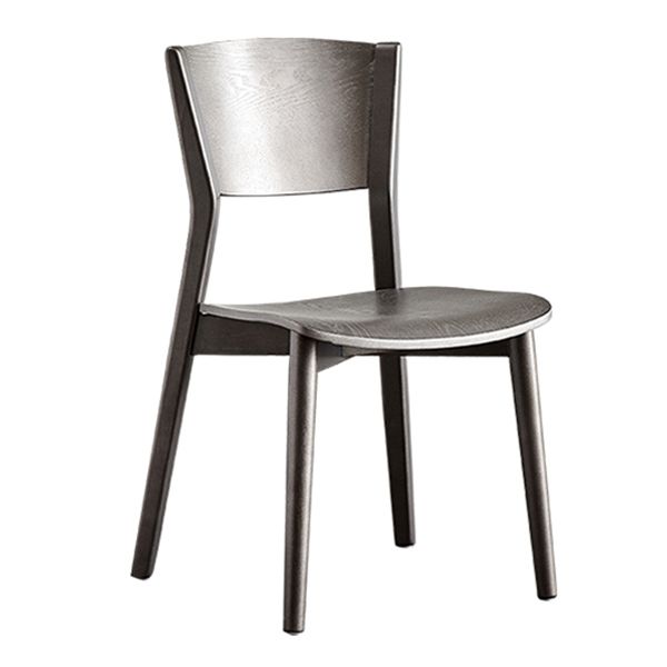 Contemporary Wood Dining Armless Chairs Open Back Dining Side Chair for Restaurant Use