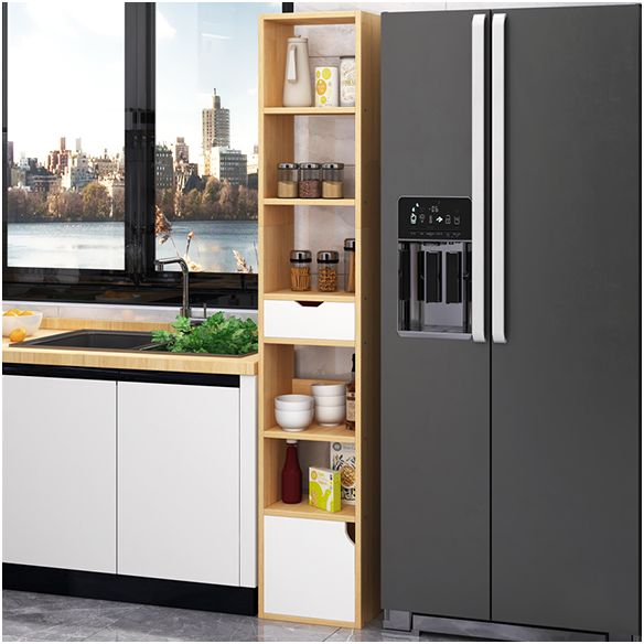 Contemporary Wood Bookcase, Geometric Bookshelf for Living Room