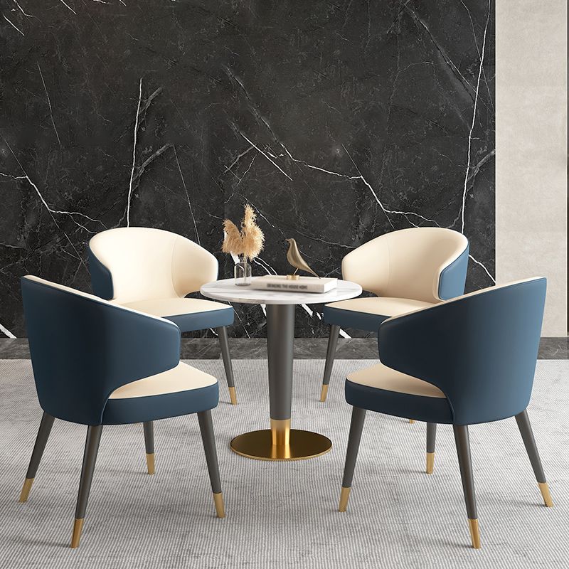 1/5 Pcs Metal Scandinavian Dining Room Set with Round Table Dinette Set