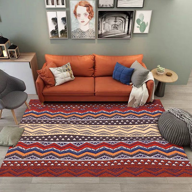 Bohemian Tribal Symbols Tapis Light Multicolor Polyester Area Tapis Tapis de support non glissant pour le salon