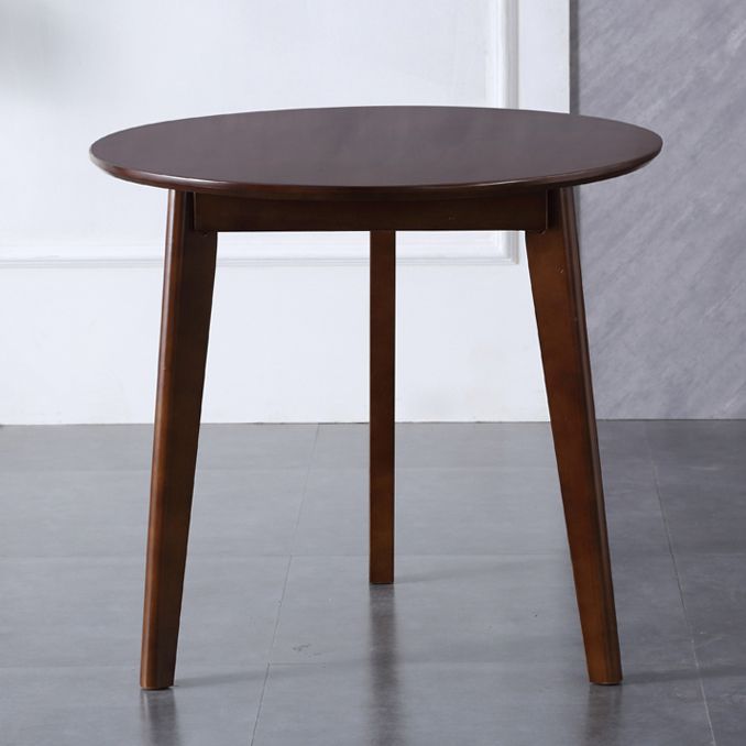 Modern Style Solid Wood Brown Dining Room Set with Round Table Formal Dining Table Furniture