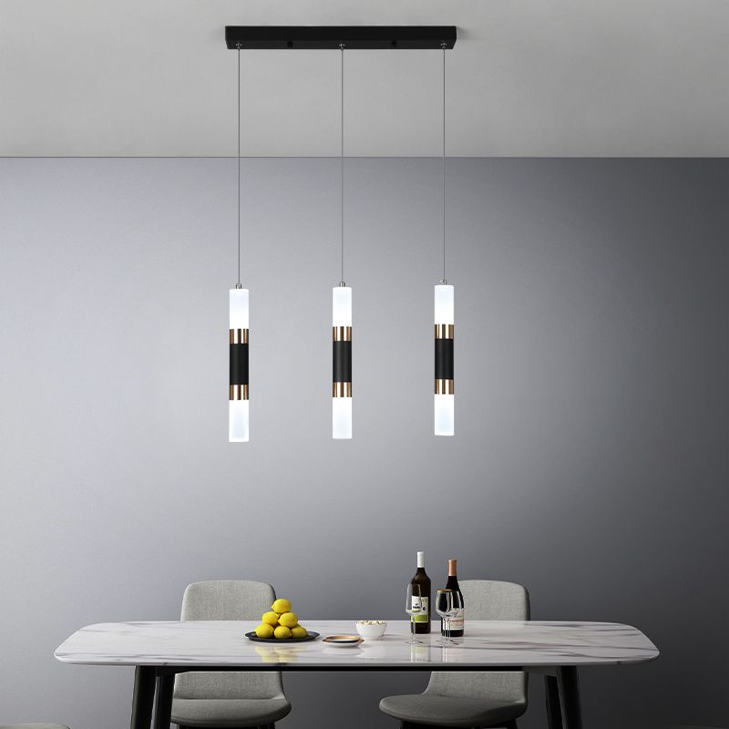 Cylindrical Shape Metal Hanging Lights Modern Style Hanging Light Fixtures