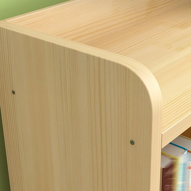 Solid Wood Bookshelf Contemporary Style Natural Bookcase for Study Room Office