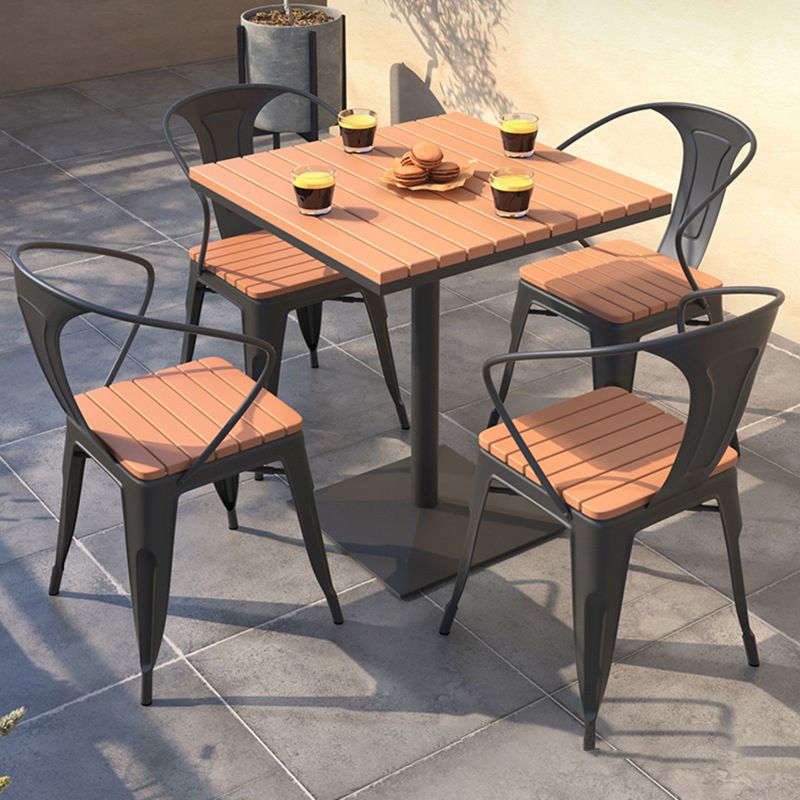 Modern Reclaimed Wood Dining Table Set Square 1/5 Pieces Dining Set for Home Use