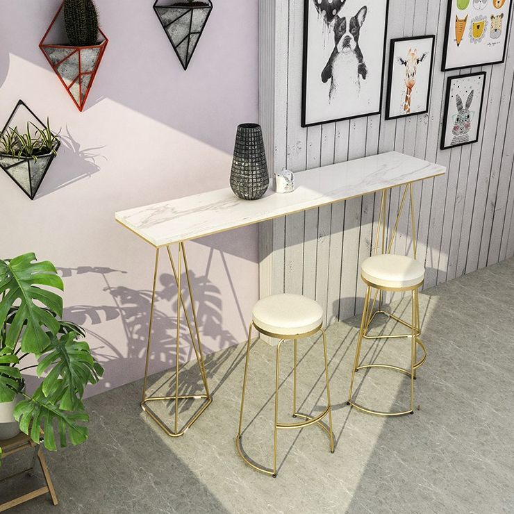 Double Pedestal Counter Set 1/2/3 Pieces Glam Rectangle Bar Pub Table Set