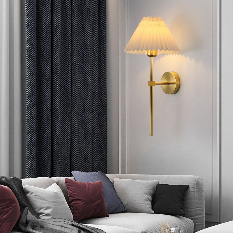 Contemporary Wall Sconce Fabric 1 Light Sconce Lighting for Living Room