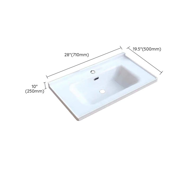 Modern Bathroom Sink Porcelain with Overflow Drop-in Bathroom Sink(Not Included Faucet)