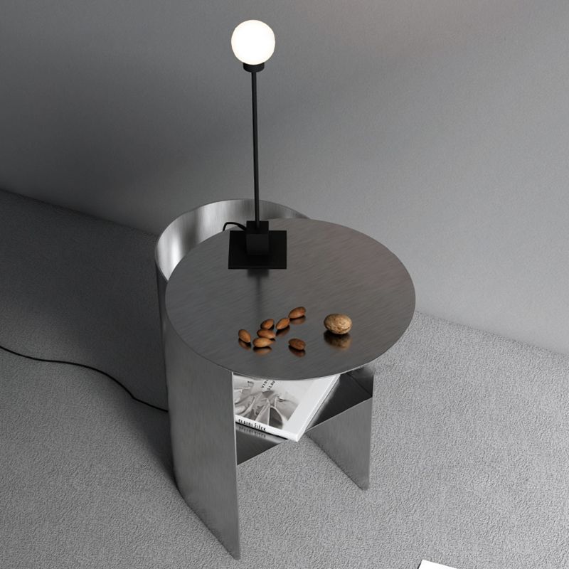 Mid-Century Modern Iron Coffee Table Pedestal Cocktail Table for Living Room