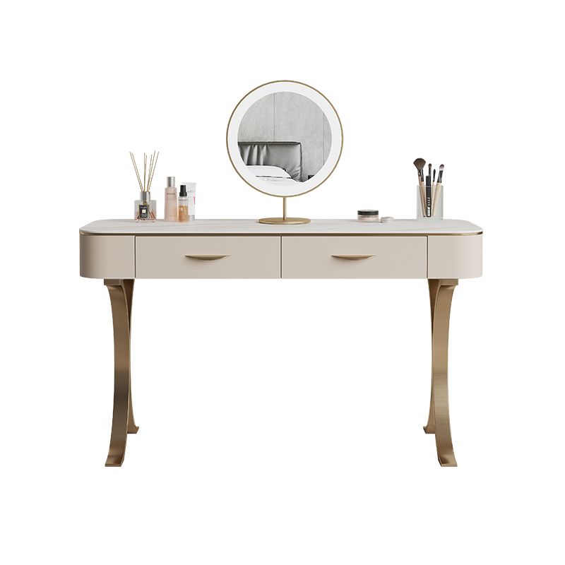Glam Makeup Vanity Desk Table Stone Top Dressing Table with Drawer