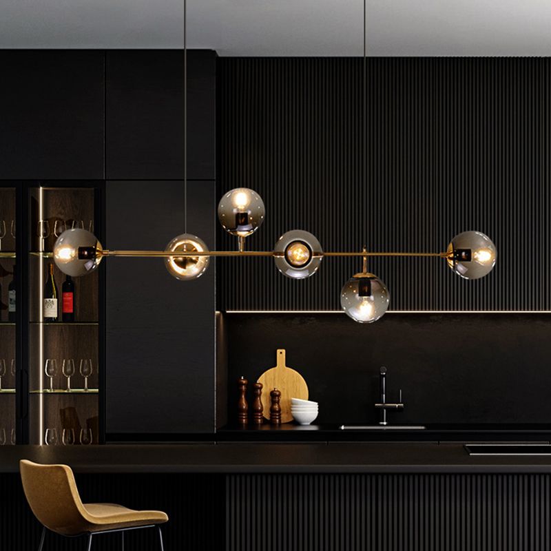 Lámpara colgante de comedor moderno lámpara de lámpara de lámpara de vidrio redondo para comedor