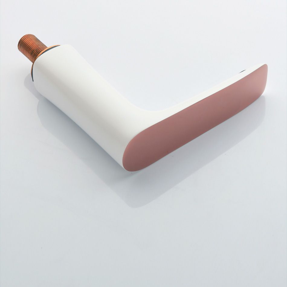 Modern Bathroom Faucet Black and White Copper Deck Mounted Tub Faucet