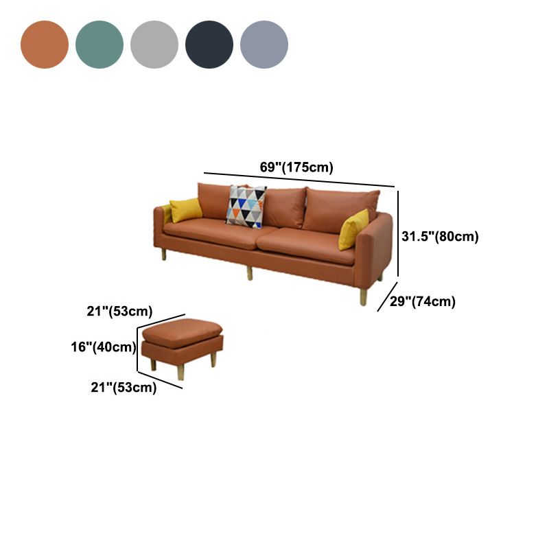 Fabric Pillow Top Arm Sectional Sofa 31.5"High Cushion Back Sofa with Slipcover