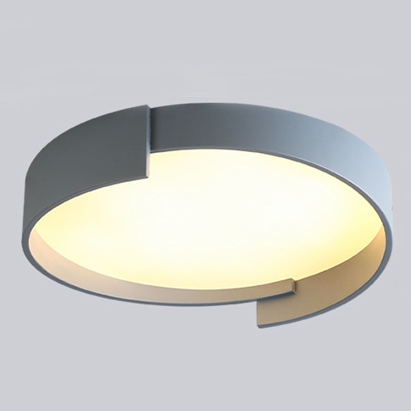 Modern Simplicity LED Ceiling Fixture Iron Circular Flush Mount with Acrylic Shade