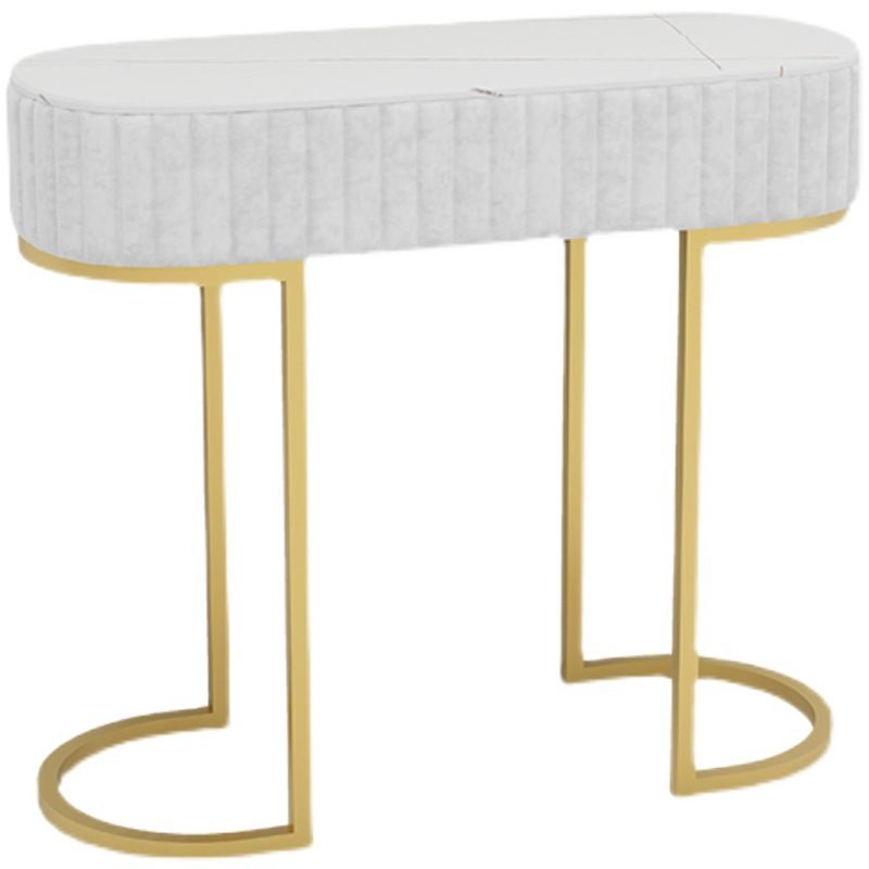 Glam Oval Console Accent Table Antique Finish 13.78" W Sofa Console Table