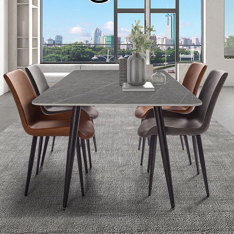 Gesinterde stenen driekleurige eettafel moderne stijl 4 poten tafel voor eetkamer