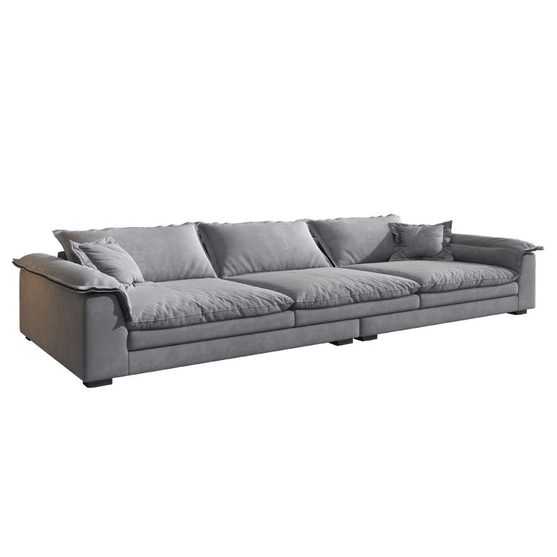 Modern Living Room Flared Arm Sofa with 3 Pillows Standard Seating