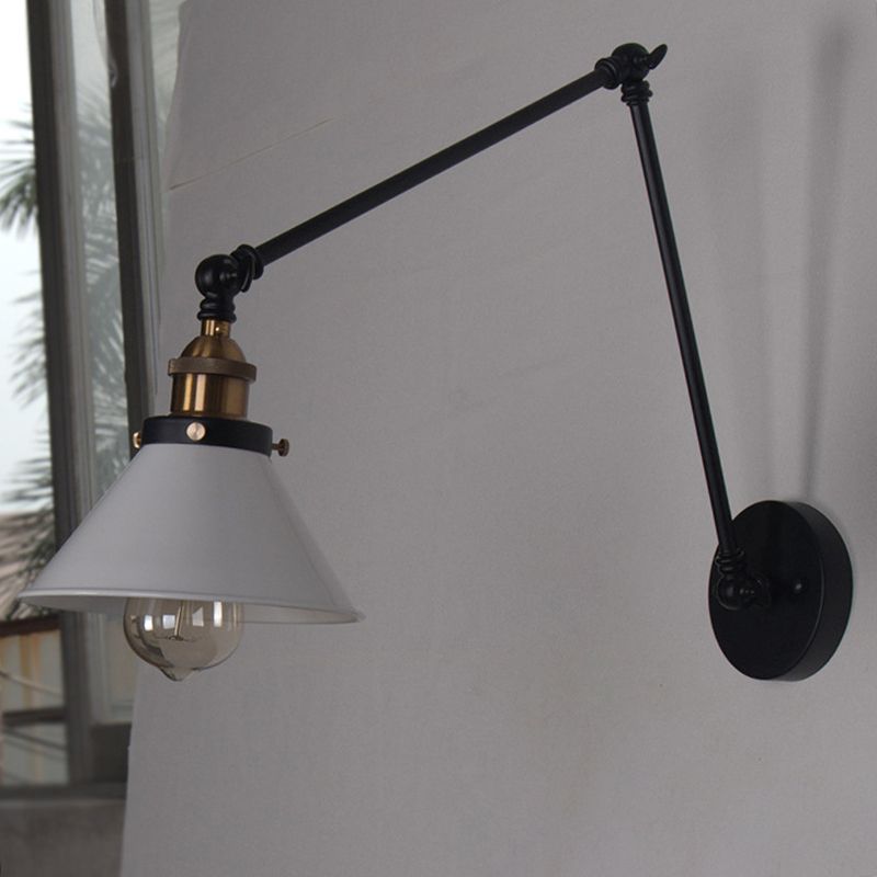Luci da parete del braccio oscillante in stile industriale retrò per la camera da letto per camera da letto