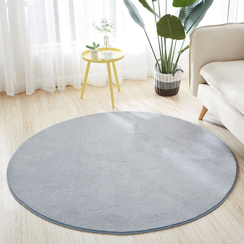 Multi-Color Living Room Rug Relaxing Solid Color Area Carpet Cotton Blend Non-Slip Stain-Resistant Easy Care Rug