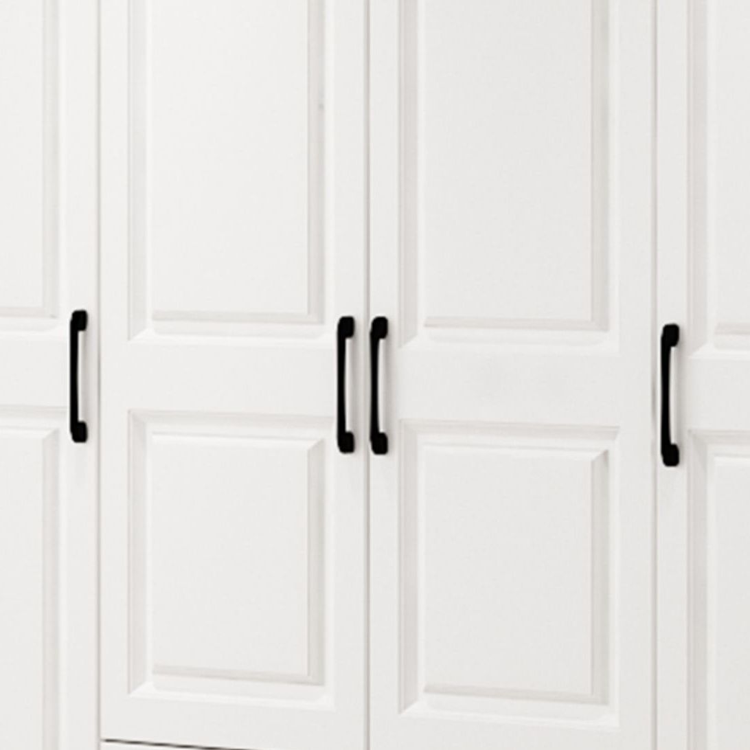 Hinged Wardrobe Cabinet White Wardrobe Armoire with Shelves for Home