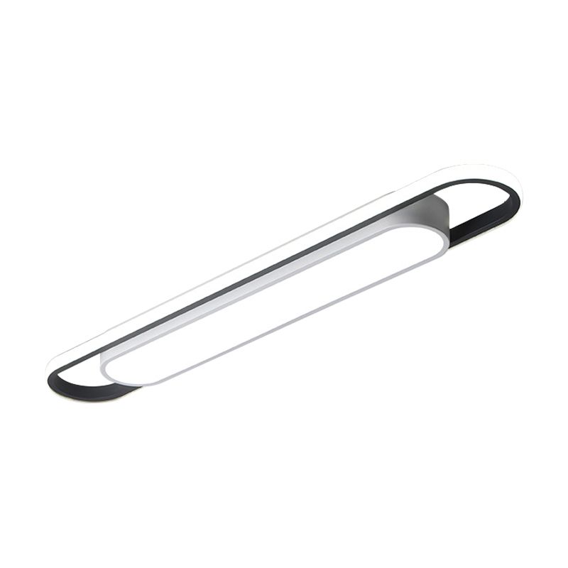 Black and White Multi-Ring Flush Lighting Modern 16"/23.5"/31.5" Wide Led Acrylic Flush Mount Lamp Fixture for Corridor in White/Warm Light