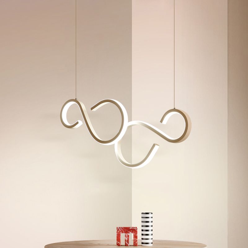 Éclairage pendentif acrylique torsadé simplicité de 31,5 "/ 43" LED LED LEMPORT PLACE PLADIER PLADIER EN BLANC