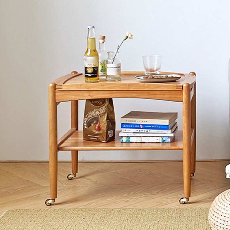 Modern Rectangular End Table Double Tier Corner Table with Storage