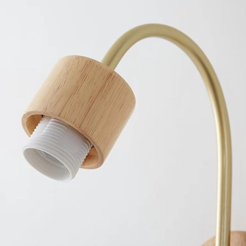 Wood Modern Wall Sconce Geometric Shape Wall Light with Glass Shade for Bedroom